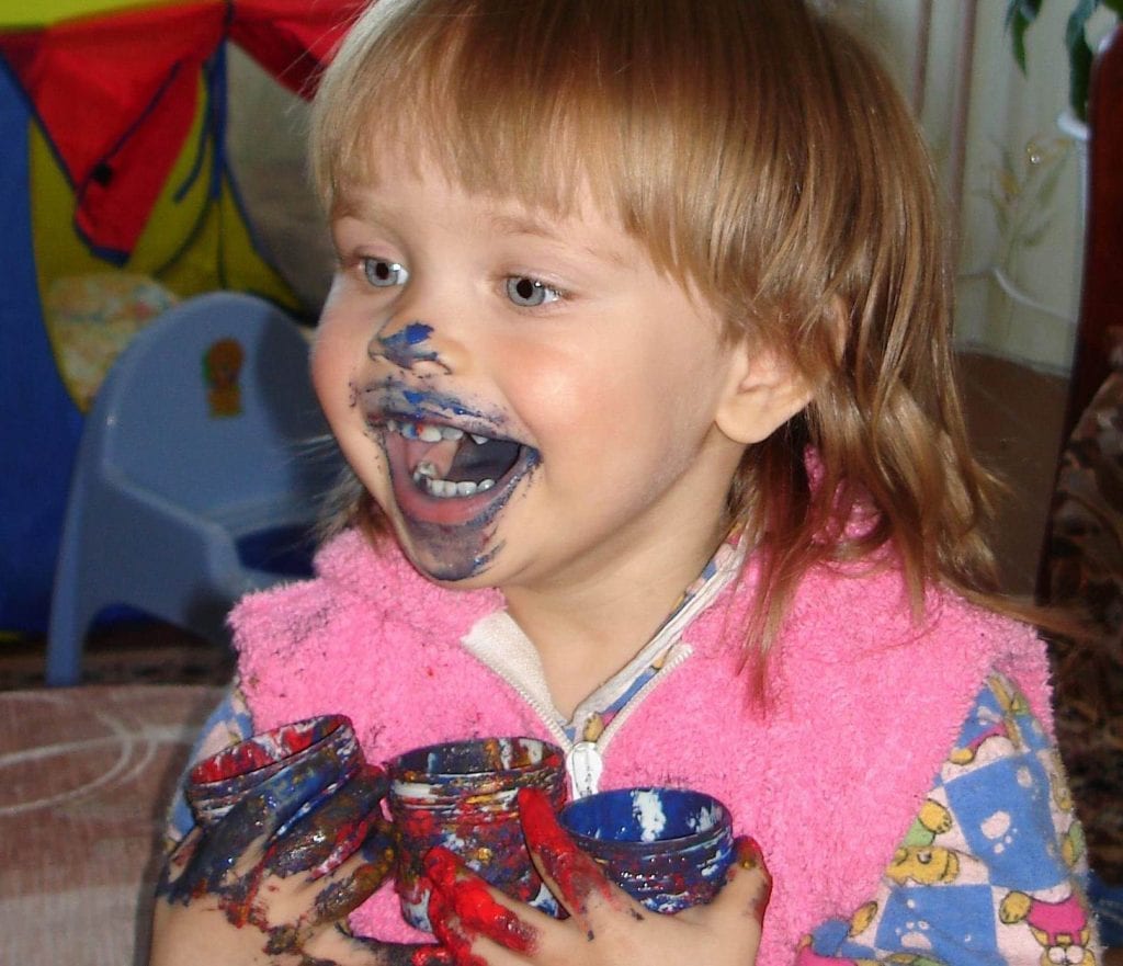 Girl Eating Paint
